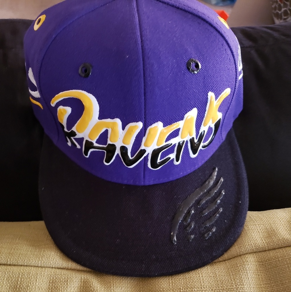 HAND PAINTED BALTIMORE RAVENS CAP